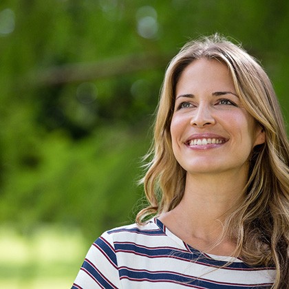 40 ish-year-old woman smiling 