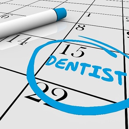 Dentist appointment circled on calendar