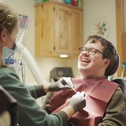 a patient undergoing special needs dentistry